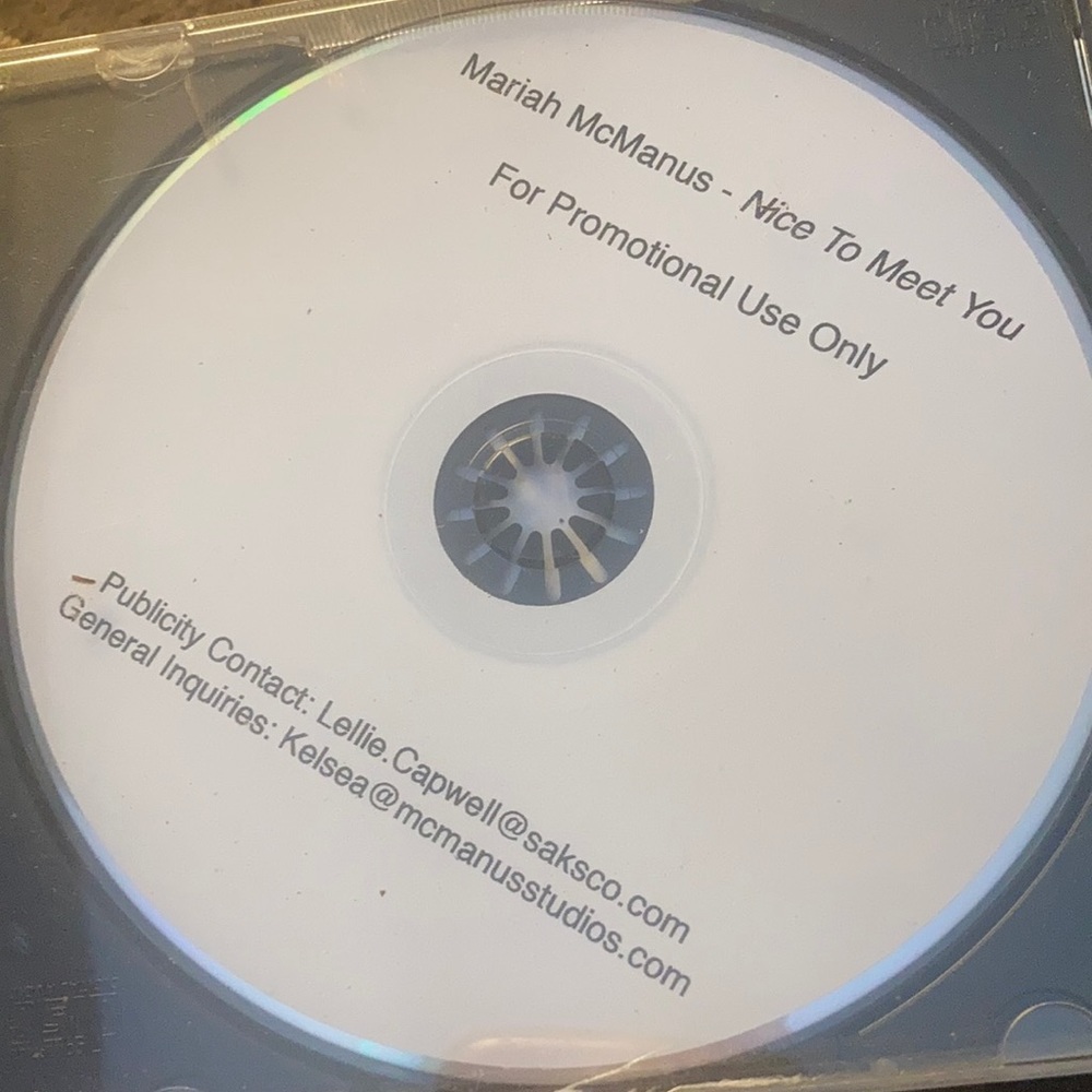 Mariah McManus "Nice to Meet You" Promo CD